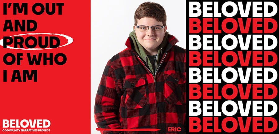 Beloved - portrait of Eric with an excerpt of their quote emphasizing