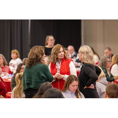 Catching up with friends from around campus.