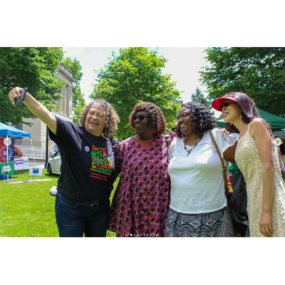 Four friends celebrate a recent Juneteenth