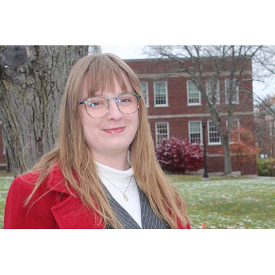 Jessica Goon '19 stands near Moffett Center