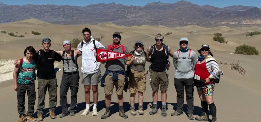 Students pose for a picture during Spring 2025 Death Valley Trip
