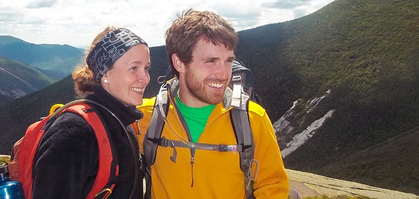 Students hiking in the mountains