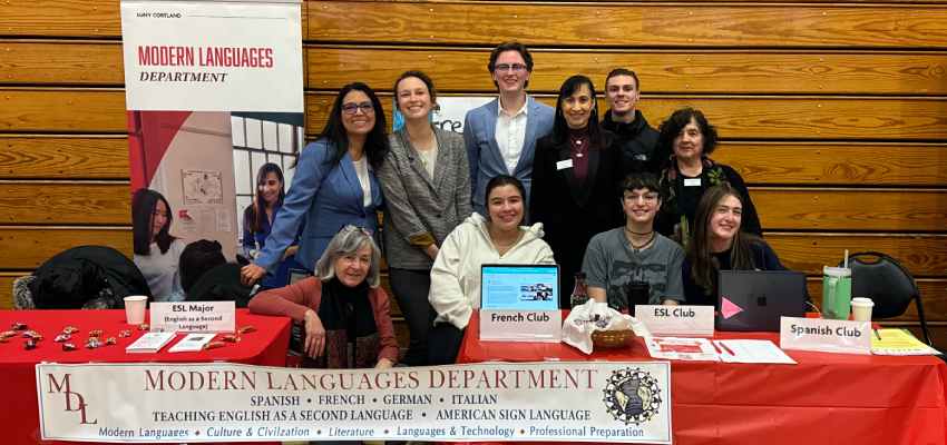 Modern Languages students and staff welcome prospective students at the Spring Open House