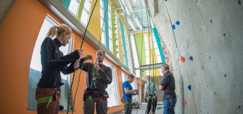 Students in Rock Climbing Course