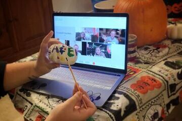 Pumpkin painting with Tyler Oakley