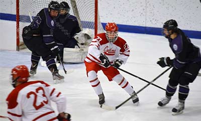 Cortland men's ice hockey in action