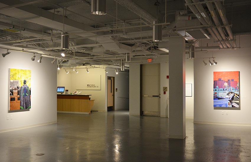 view of the exhibit entrance with exhibit items on display on the surrounding walls