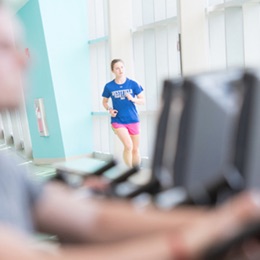 Running in the Student Life Center