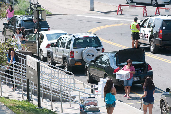 Move-in weekend photo of traffic